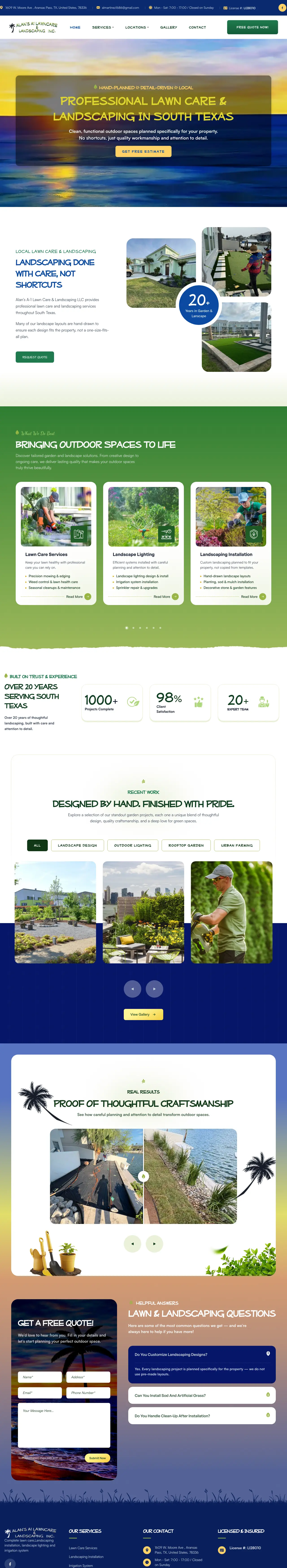 Homepage of Alan's A-1 Lawn Care & Landscaping
