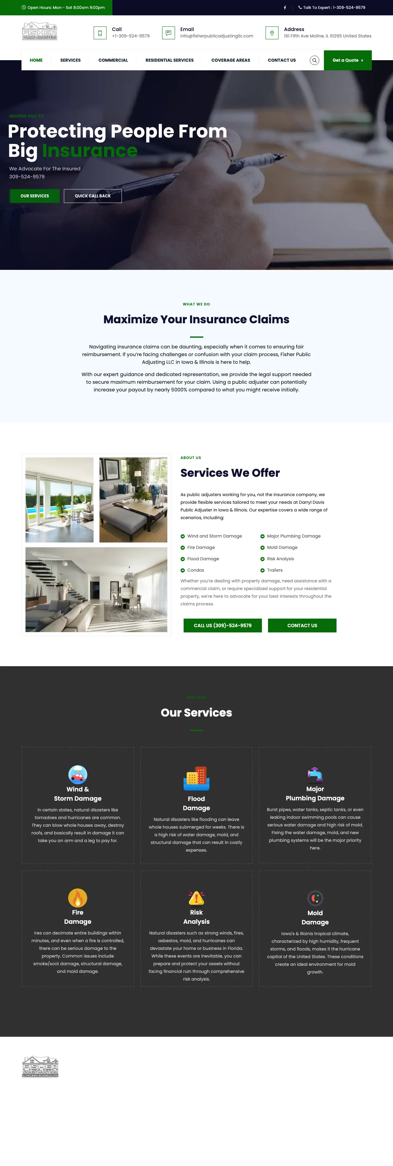 Homepage of Fisher Public Adjusting