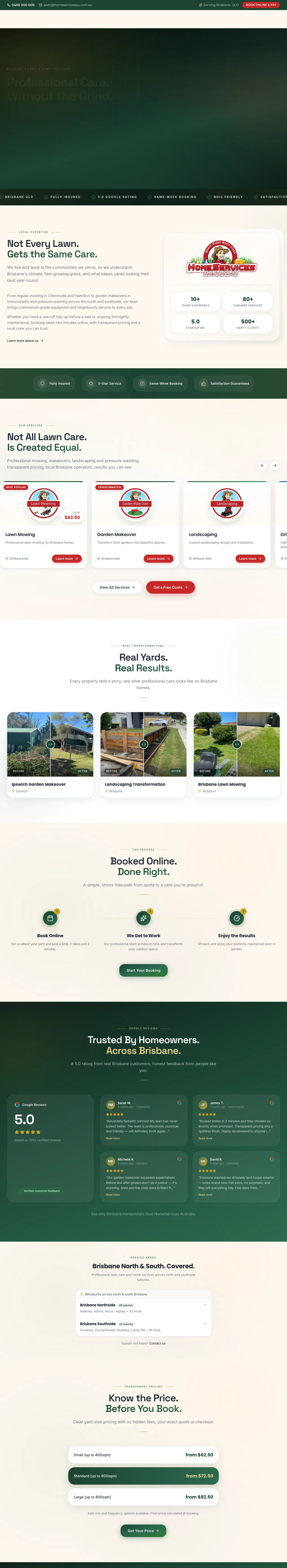 Homepage of HomeServices Australia