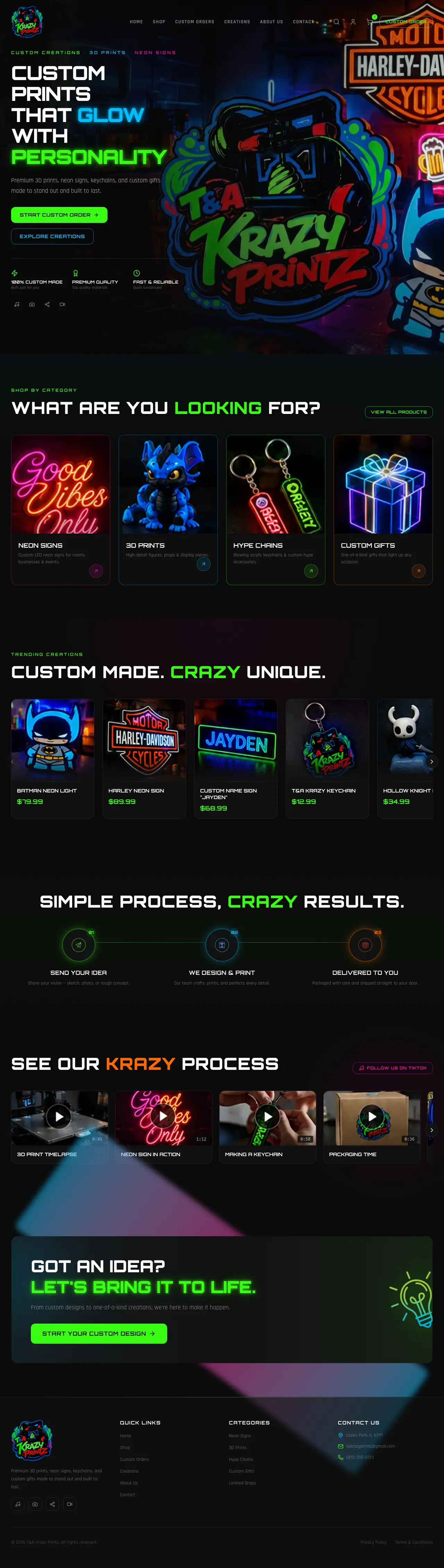 Homepage of Krazy Printz