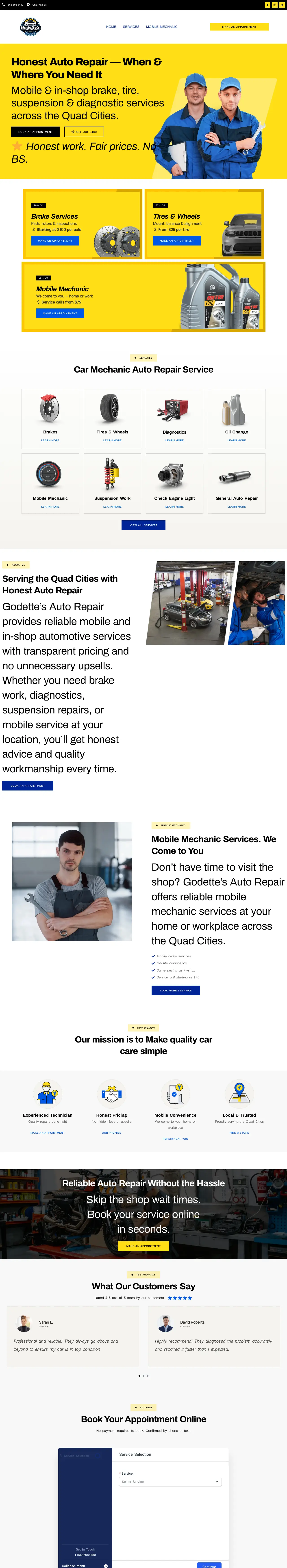 Homepage of Godette's Auto Repair