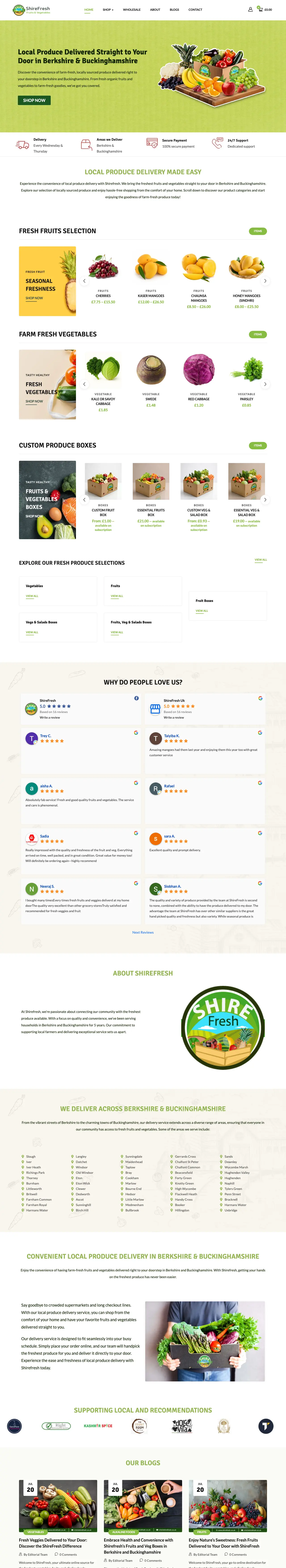 Homepage of Shirefresh