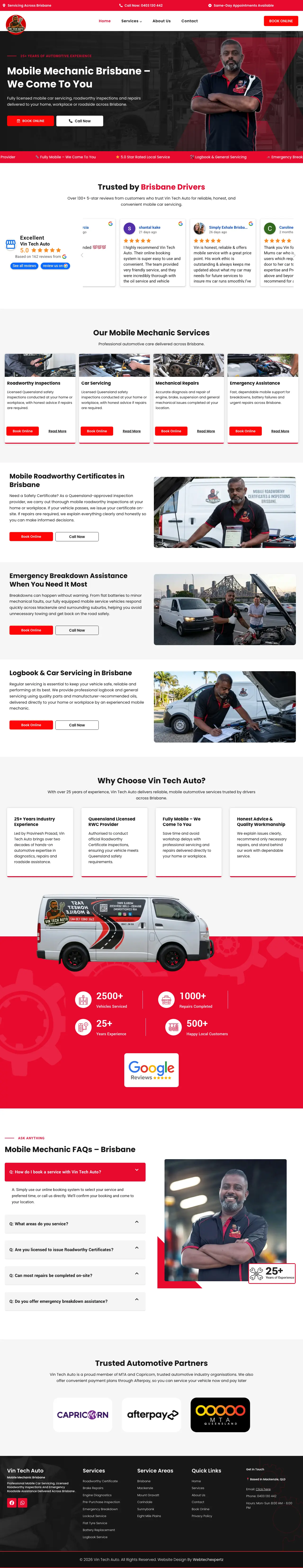 Homepage of Vin Tech Auto